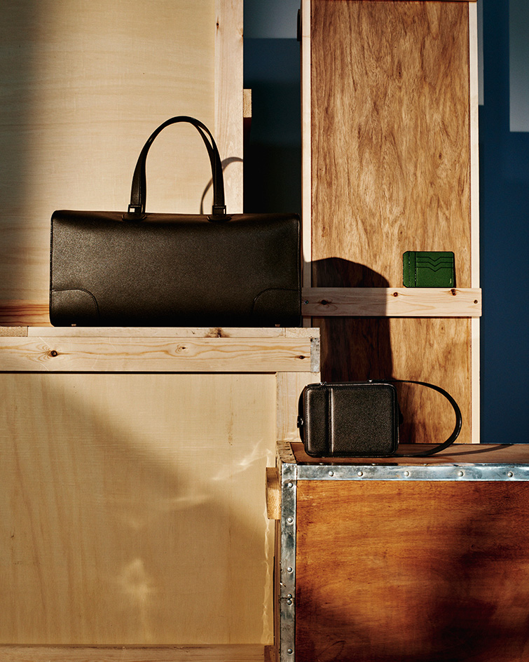 Bag, tote bag and card holders all by Valextra 