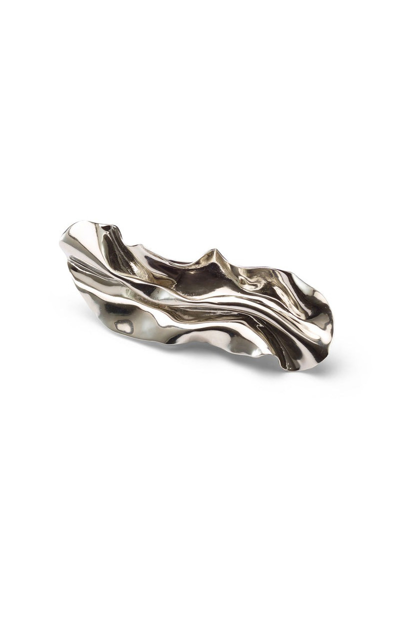 Lelet NY Glossy Draped Barrette in Rhodium