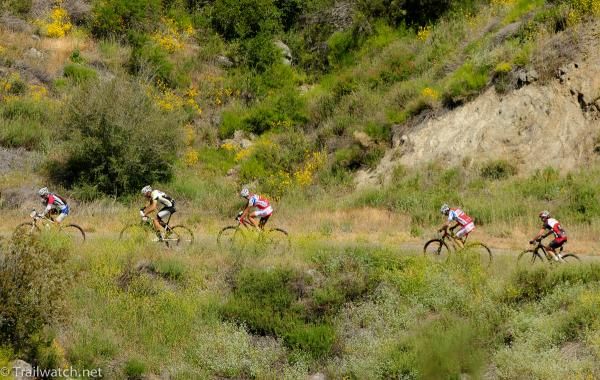 The leaders began to push the pace to get into the singletrack first