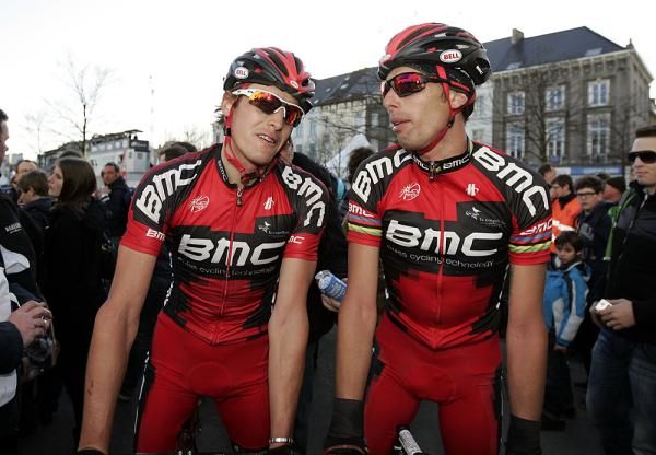Marcus Burghardt and Alessandro Ballan ready for the start