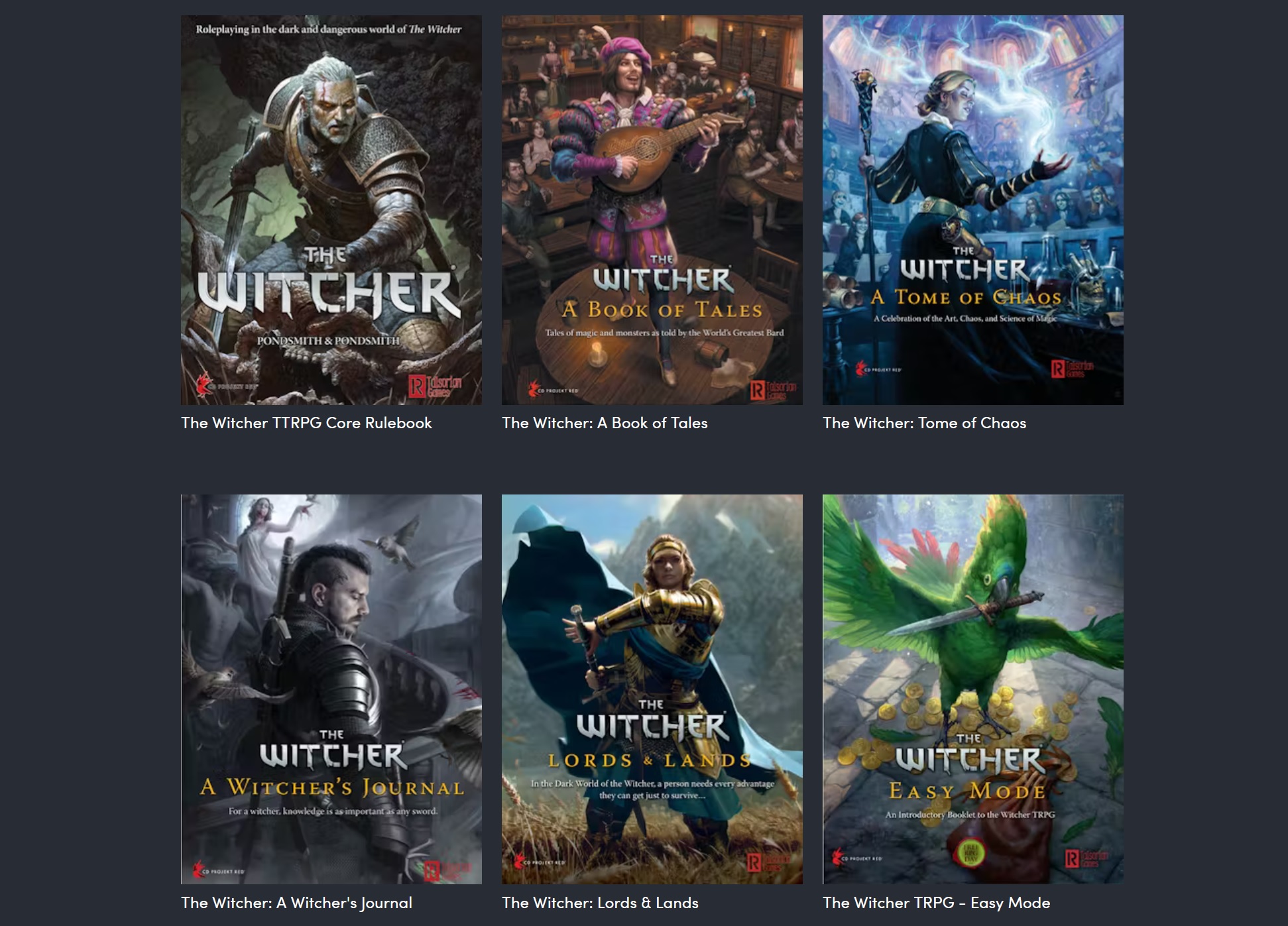 An image of the Witcher TTRPG books.