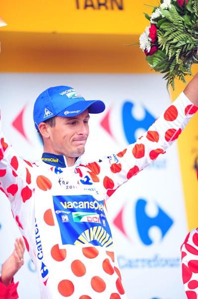Johnny Hoogerland (Vacansoleil-DCM) remains in the polka dot jersey.