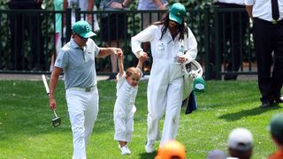 Rickie Fowler and Allison Stokke at the Masters Par-3 Contest