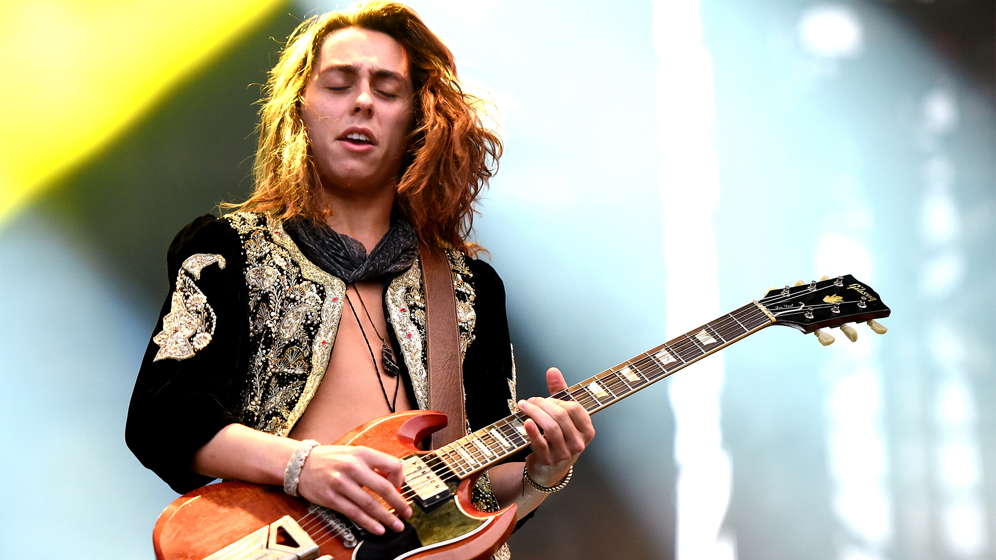 Jake Kiszka of Greta Van Fleet performs during the 51st Festival d&#039;ete de Quebec on July 9, 2018 in Quebec City, Canada. 