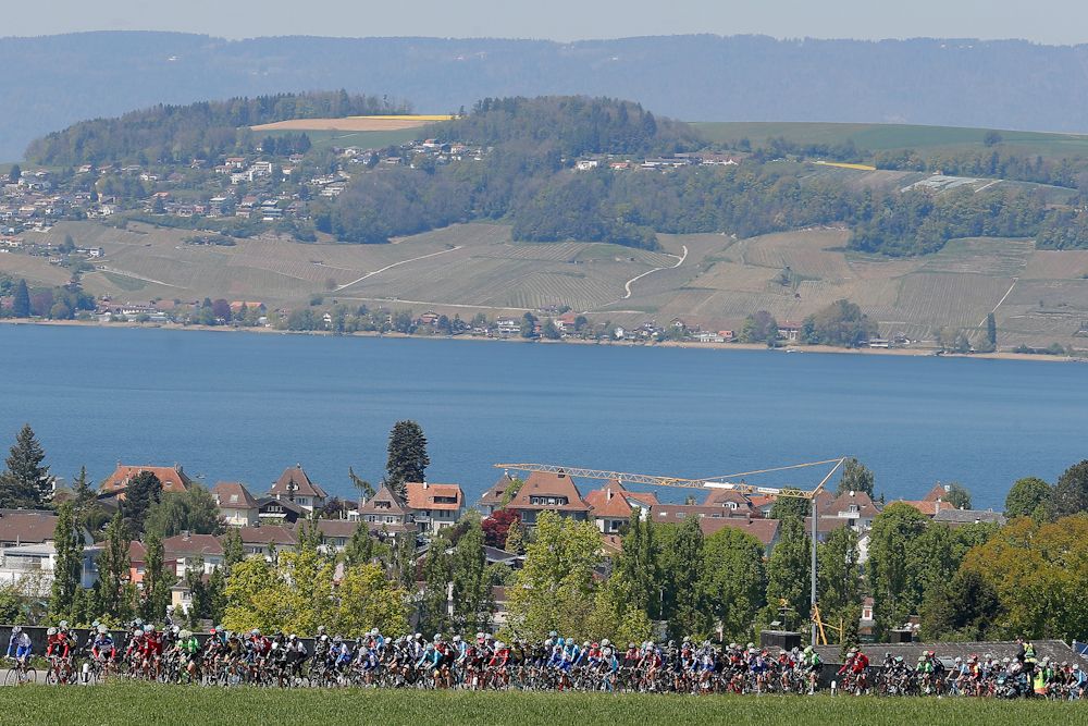 Scenery along the route of stage 4 at Tour de Romandie