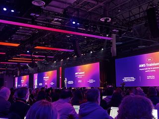 Adam Selipsky speaking on stage at AWS re:Invent 2023
