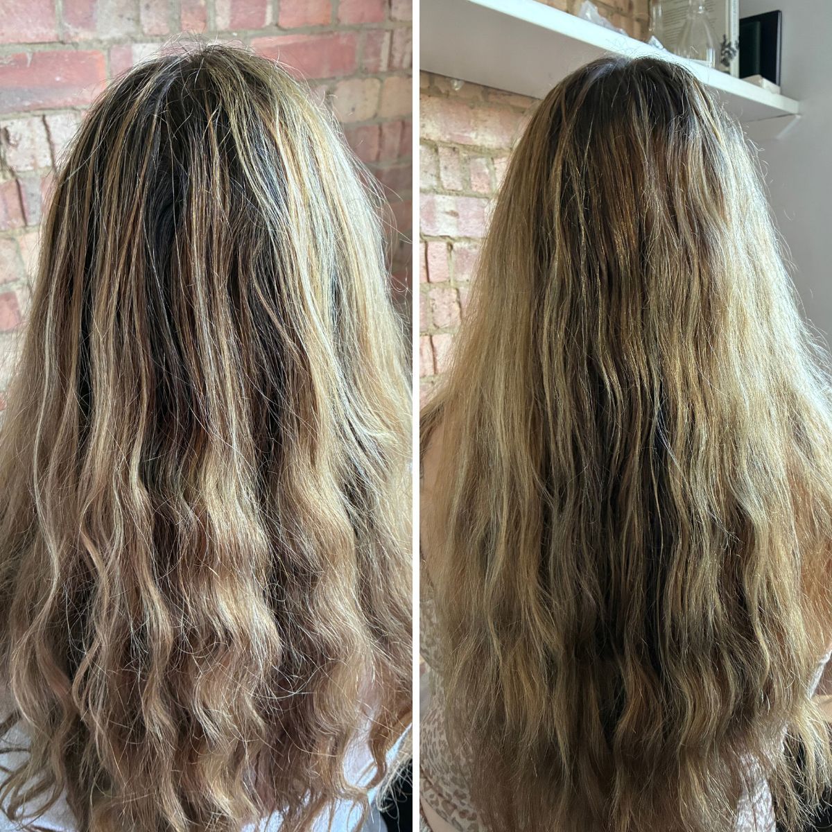 Amelia’s hair before vs after using Water2skin