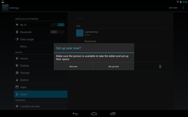 android tablet user profiles