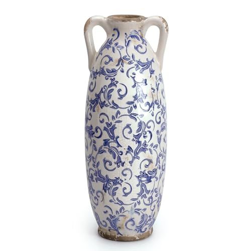 Blue and White Floor Vase