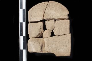 One of more than 100 inscriptions that were recently discovered by researchers at Wadi el-Hudi.