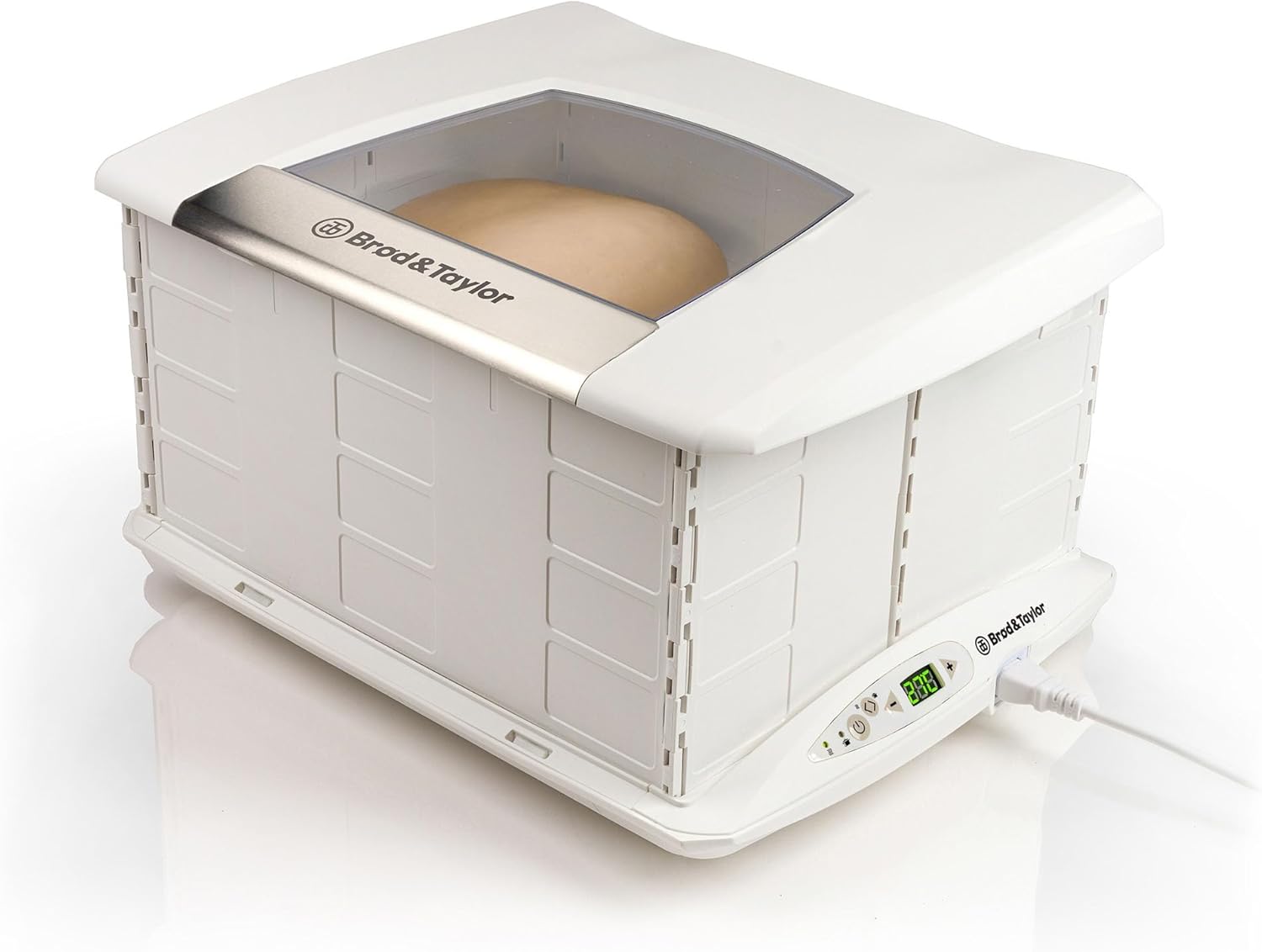 Brod &amp;amp; Taylor Folding Dough Proofer, Large Proving Box for Sourdough, Pizza, Bread Baking, Yoghurt, Kombucha, Adjustable Temperature, Space Saving Design, Slow Cooker Function, White