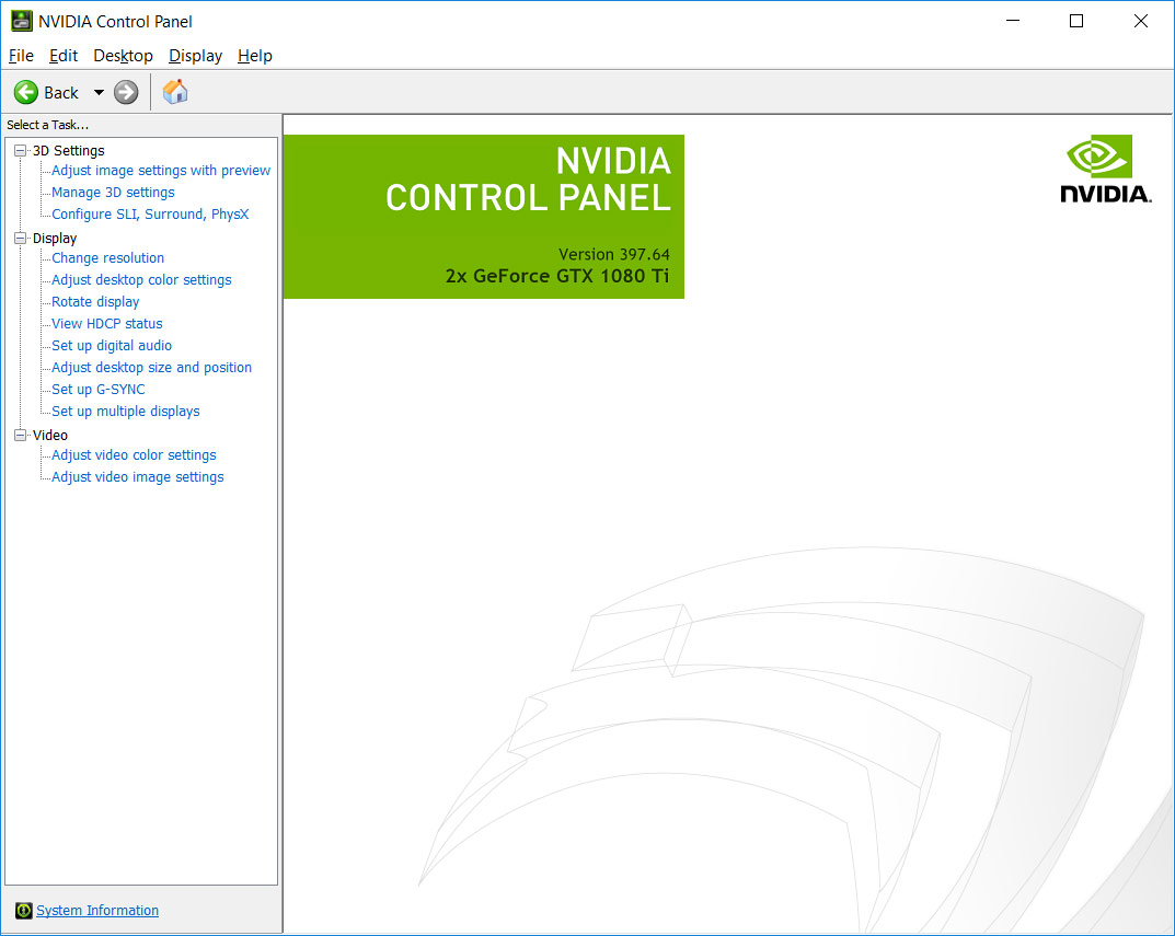 Nvidia graphics settings adjustment