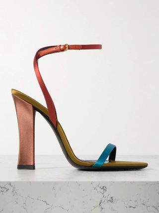 Dominique Color-Block Satin Sandals