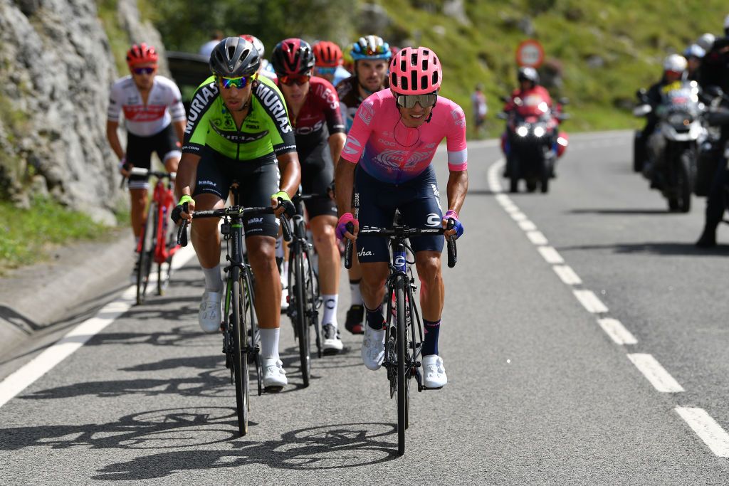 Hector S&aacute;ez (Euskadi-Murias) and Sergio Higuita (EF Education First) in the breakaway
