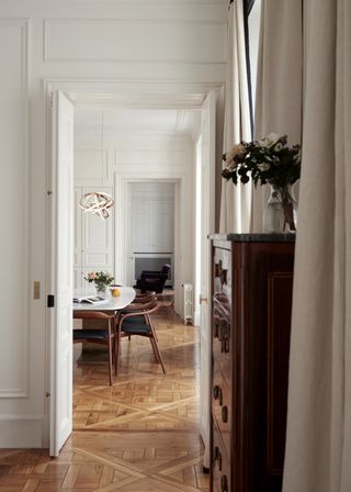 Parquet flooring in a traditional Parisian apartment