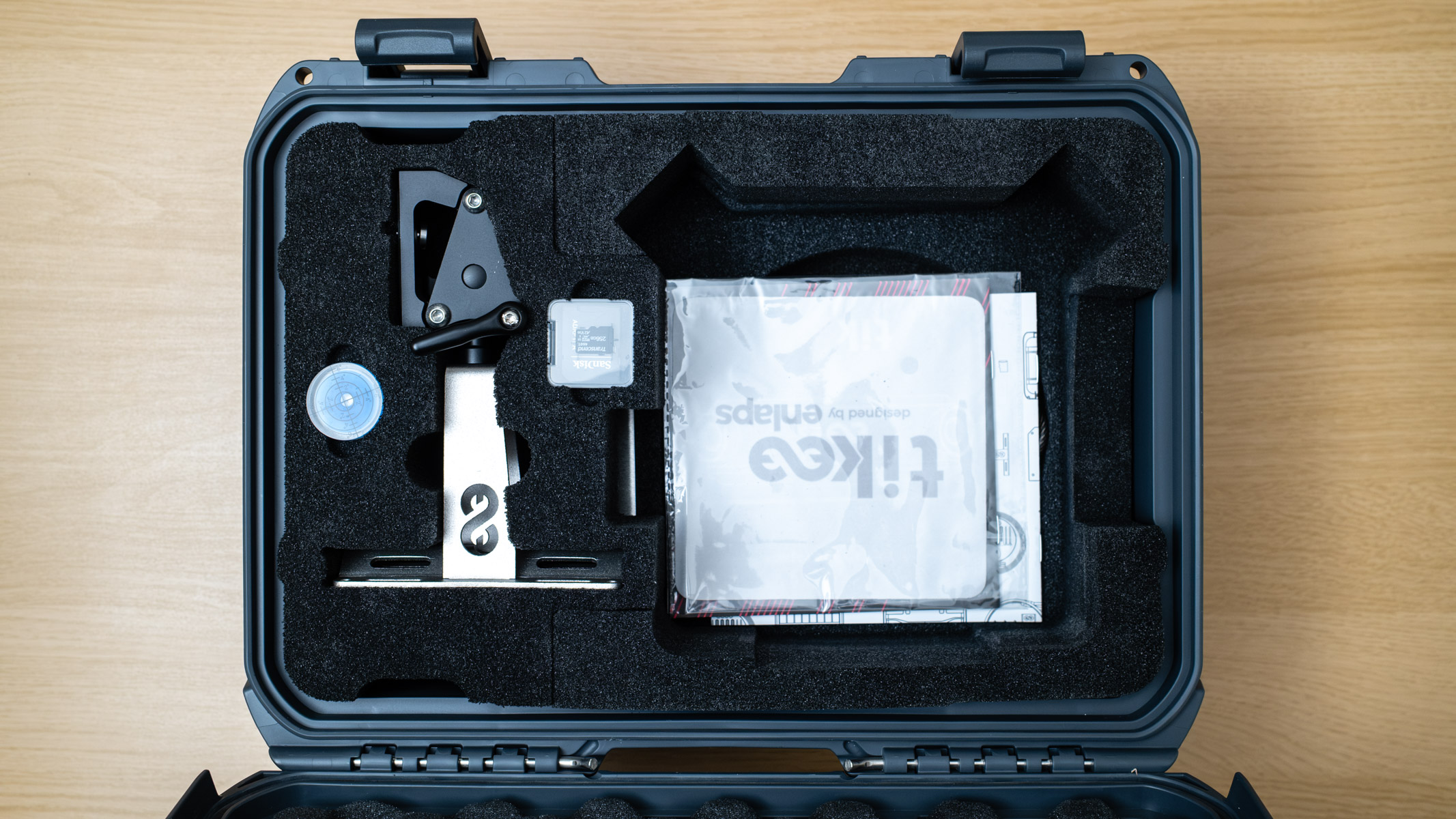 Enlaps Tikee 4 timelapse camera inside the kit case