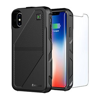 EasyAcc Battery Charger Case Works for iPhone X XS, Wireless Charge Case Cover 5000mAh Battery Qi Rechargeable Shell