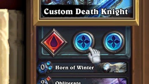 Image of the Death Knight rune slots in Hearthstone.