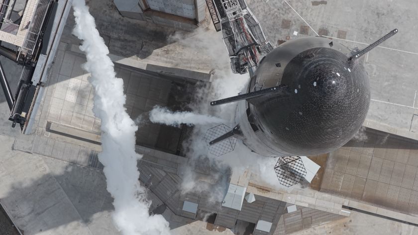 SpaceX conducts a launch rehearsal with its first Starship V3 megarocket at its Starbase site in South Texas on May 11, 2026.