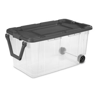 Sterilite 160 Qt. Wheeled Storage Box Plastic Adult, Flat Gray