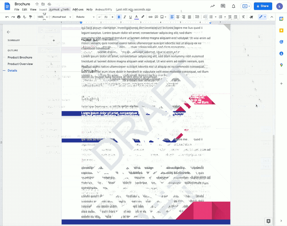 Google Docs watermark