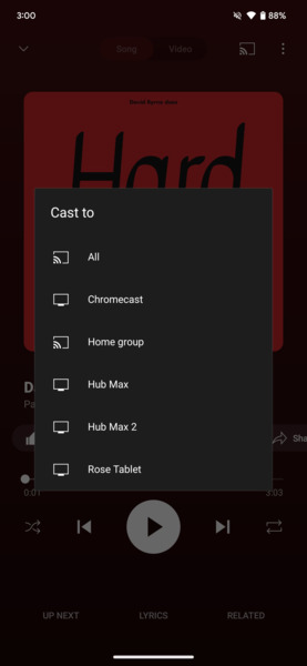YouTube Music app revamps its 'Cast' menu with a new look