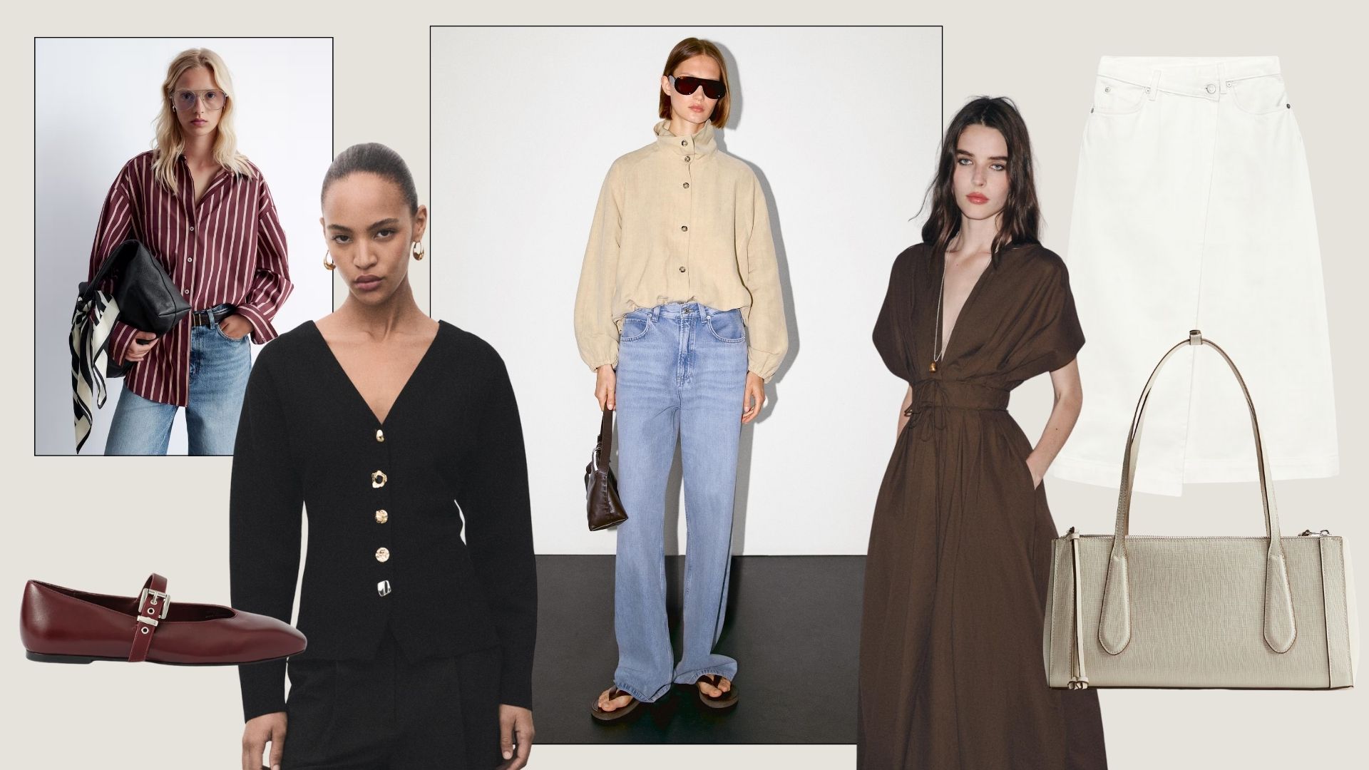 Collage of expensive looking high street buys