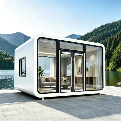 Customizable Prefab Mobile Modular Cabin, Insulated Portable Studio Tiny Unit for Vacation Rental, Backyard Home Office &amp;amp; Outdoor Leisure Space