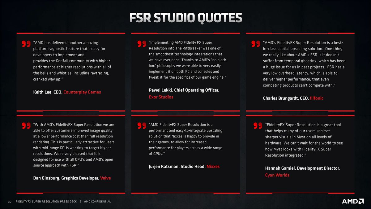 AMD FidelityFX Super Resolution slide deck