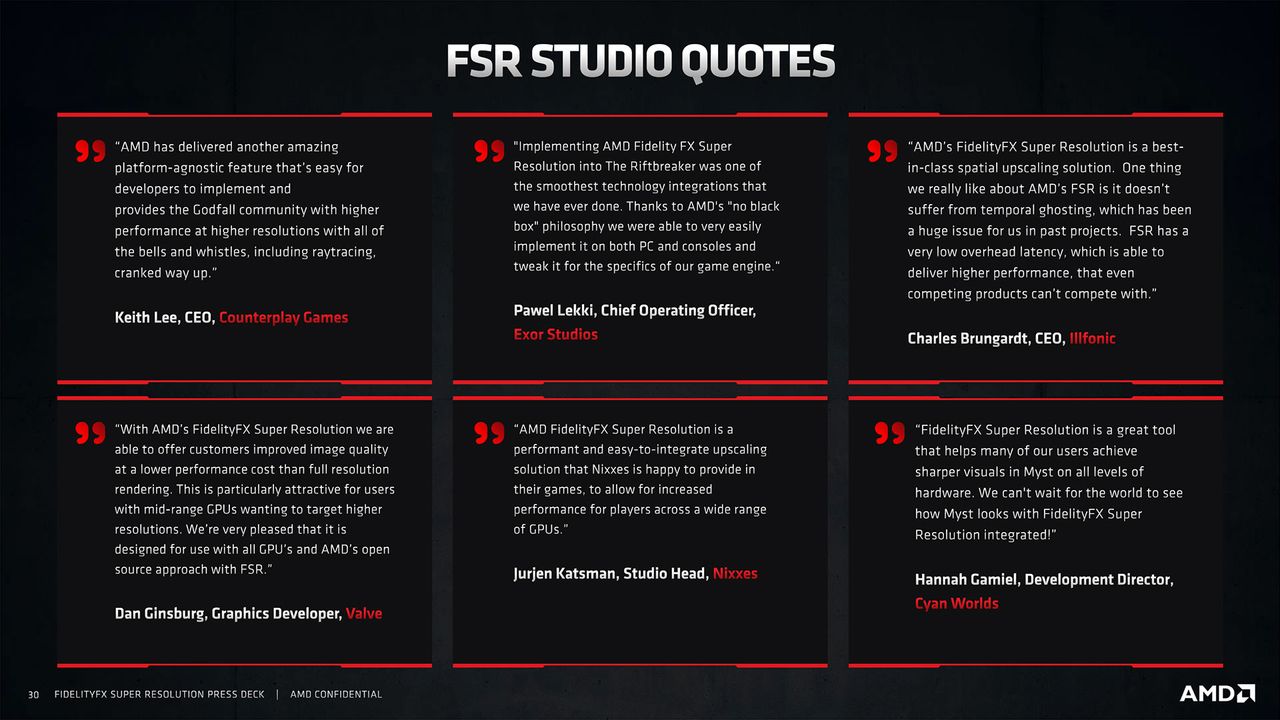 AMD FidelityFX Super Resolution slide deck