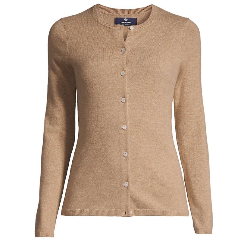 Naomi Watts&#039; light brown cashmere cardigan from Land&#039;s End
