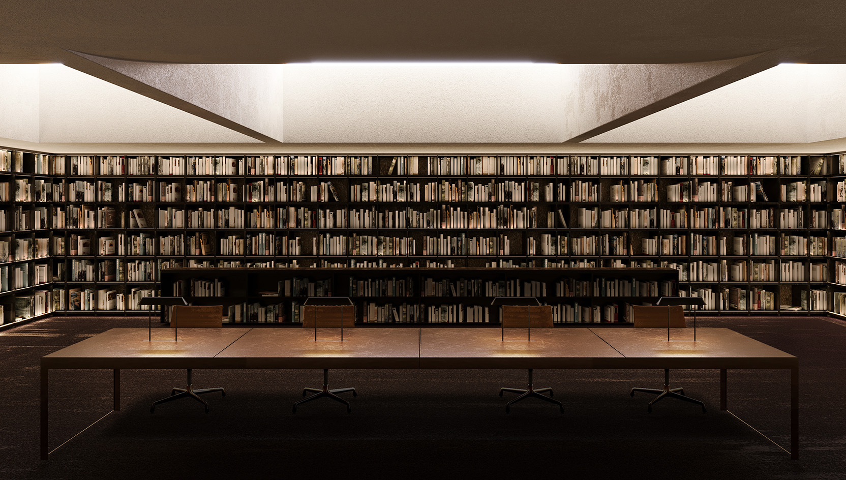 renders of interiors at CCA Tashkent, open spaces and brick surfaces