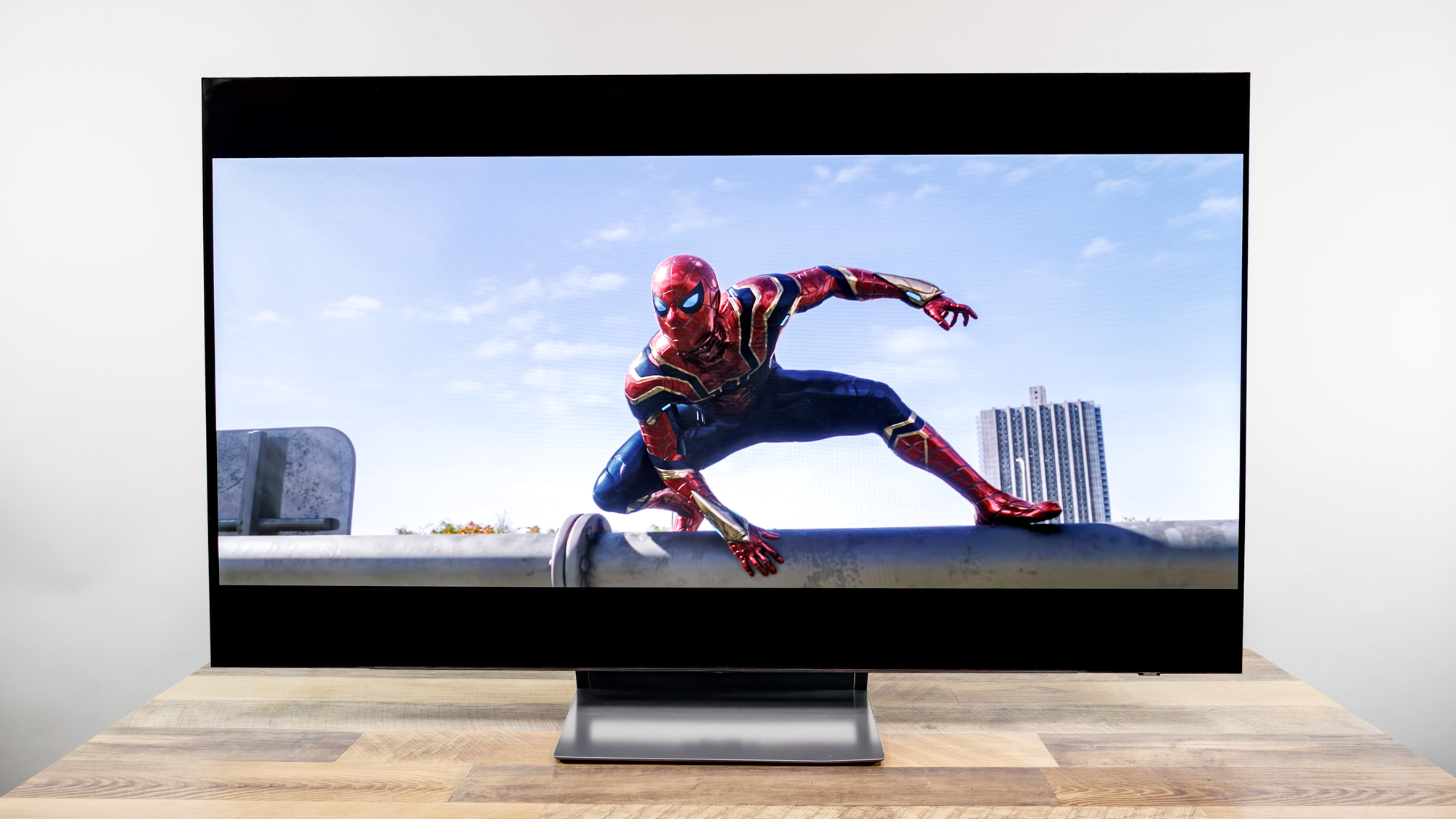 Samsung OLED S90H 4K TV on a desk