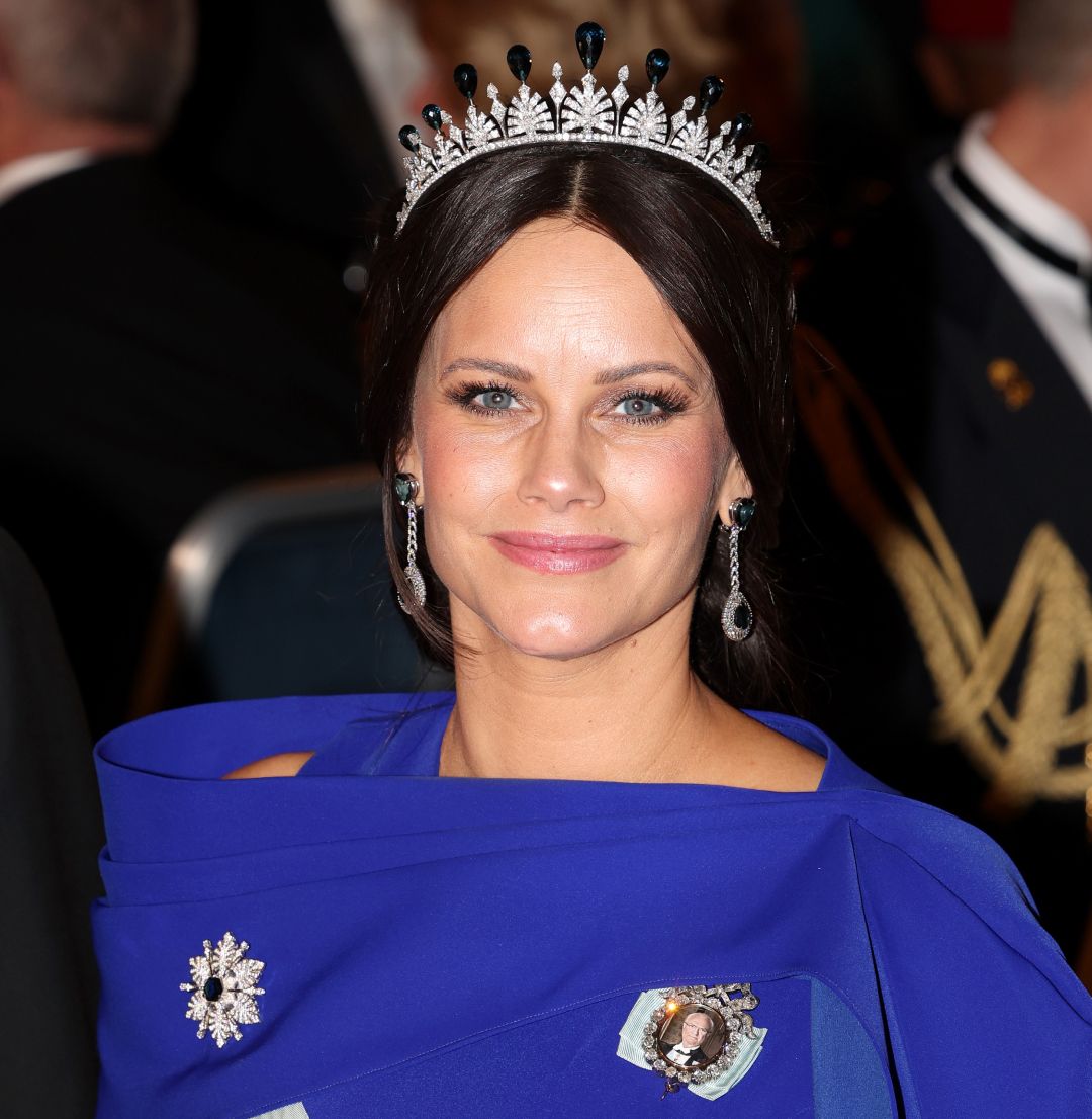 Princess Sofia of Sweden in a blue gown and tiara