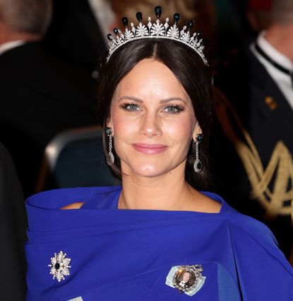 Princess Sofia of Sweden in a blue gown and tiara
