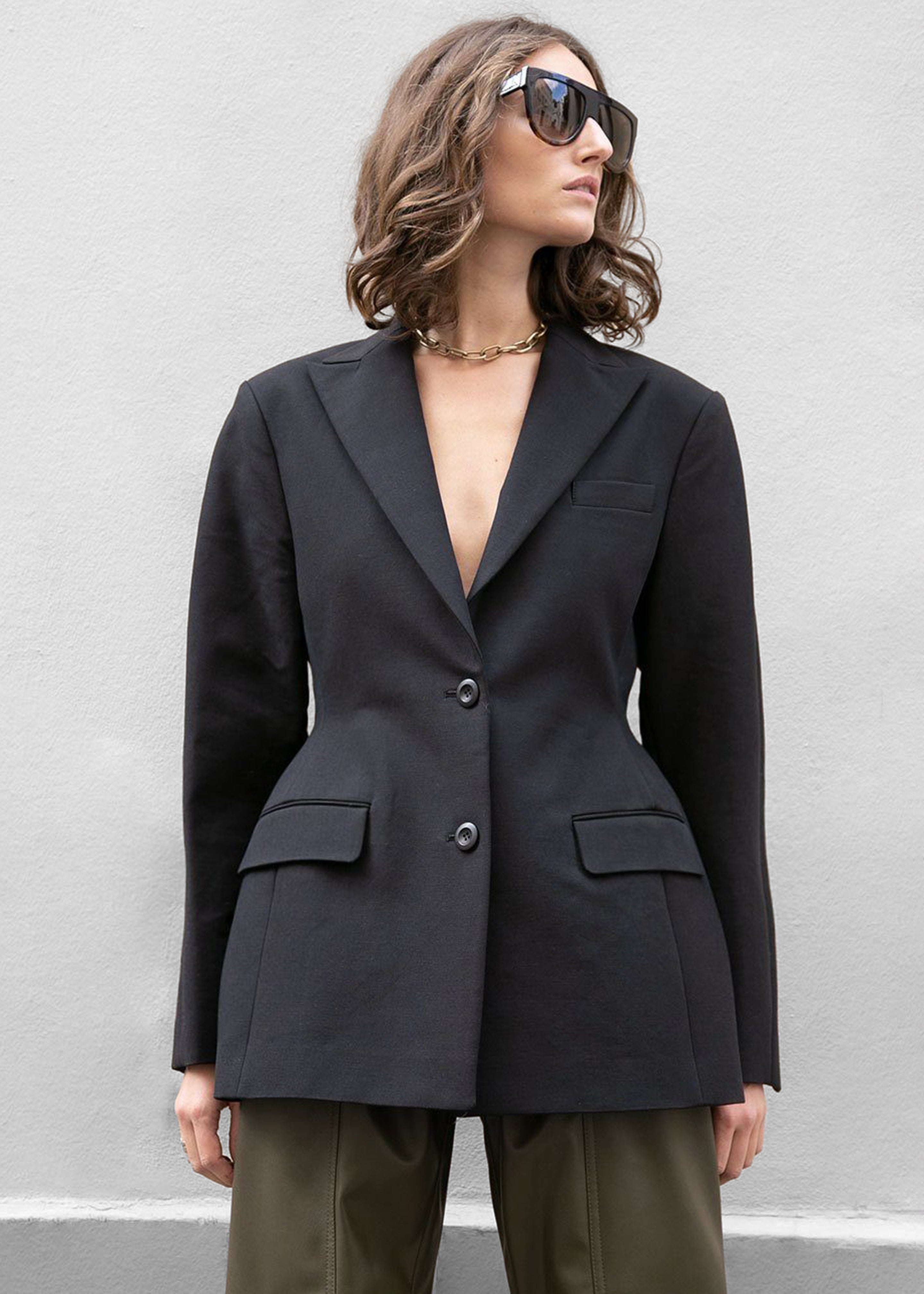 Colette Hourglass Blazer - Black