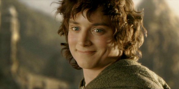 Elijah Wood smiling as Frodo