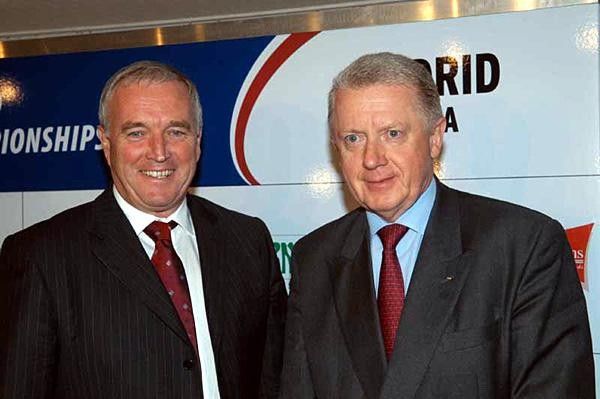 Pat McQuaid and Hein Verbruggen, future and past UCI presidents