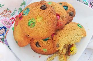 Giant M&M cookies