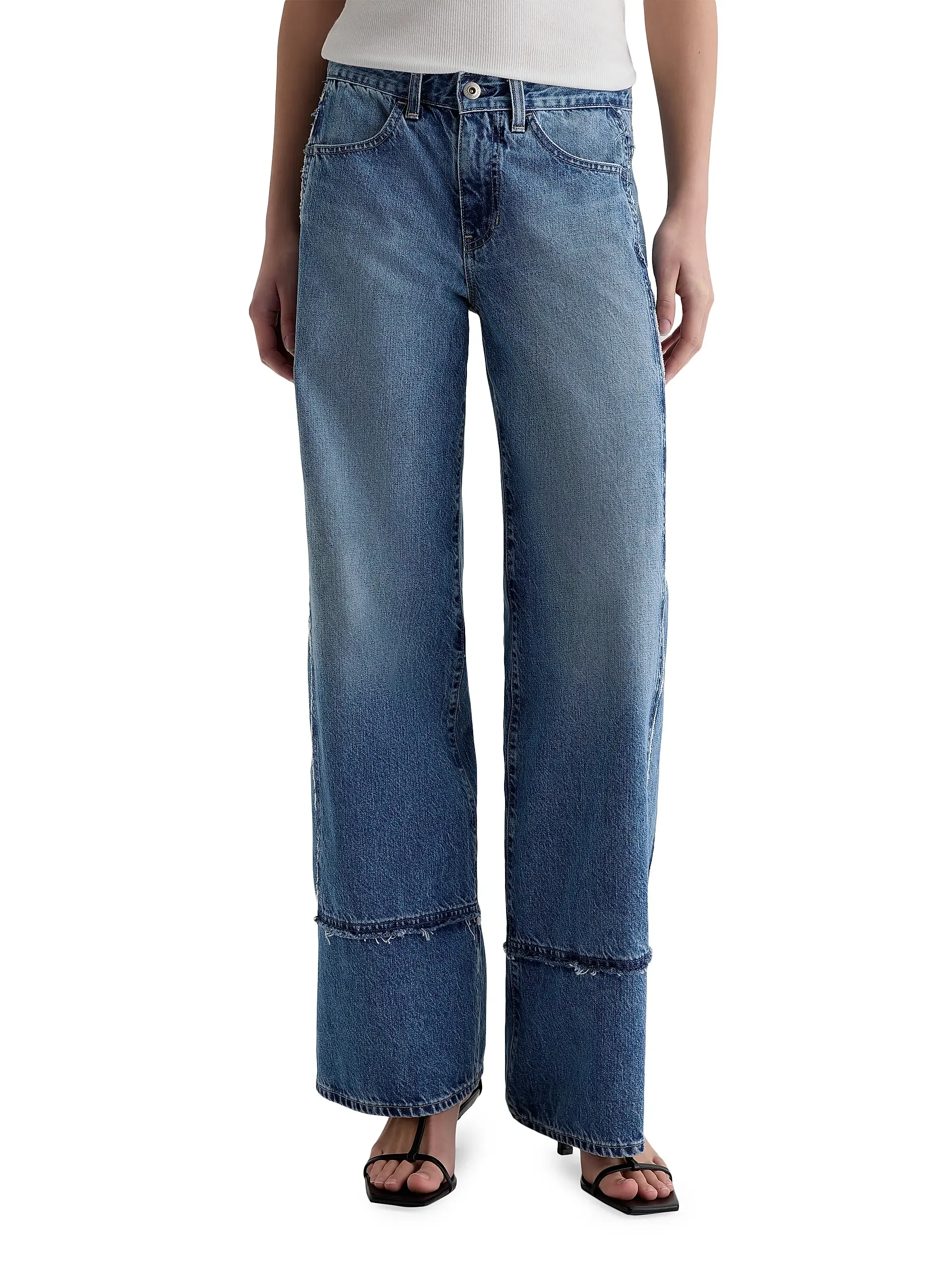 Adria Deconstructed Wide-Leg Jeans