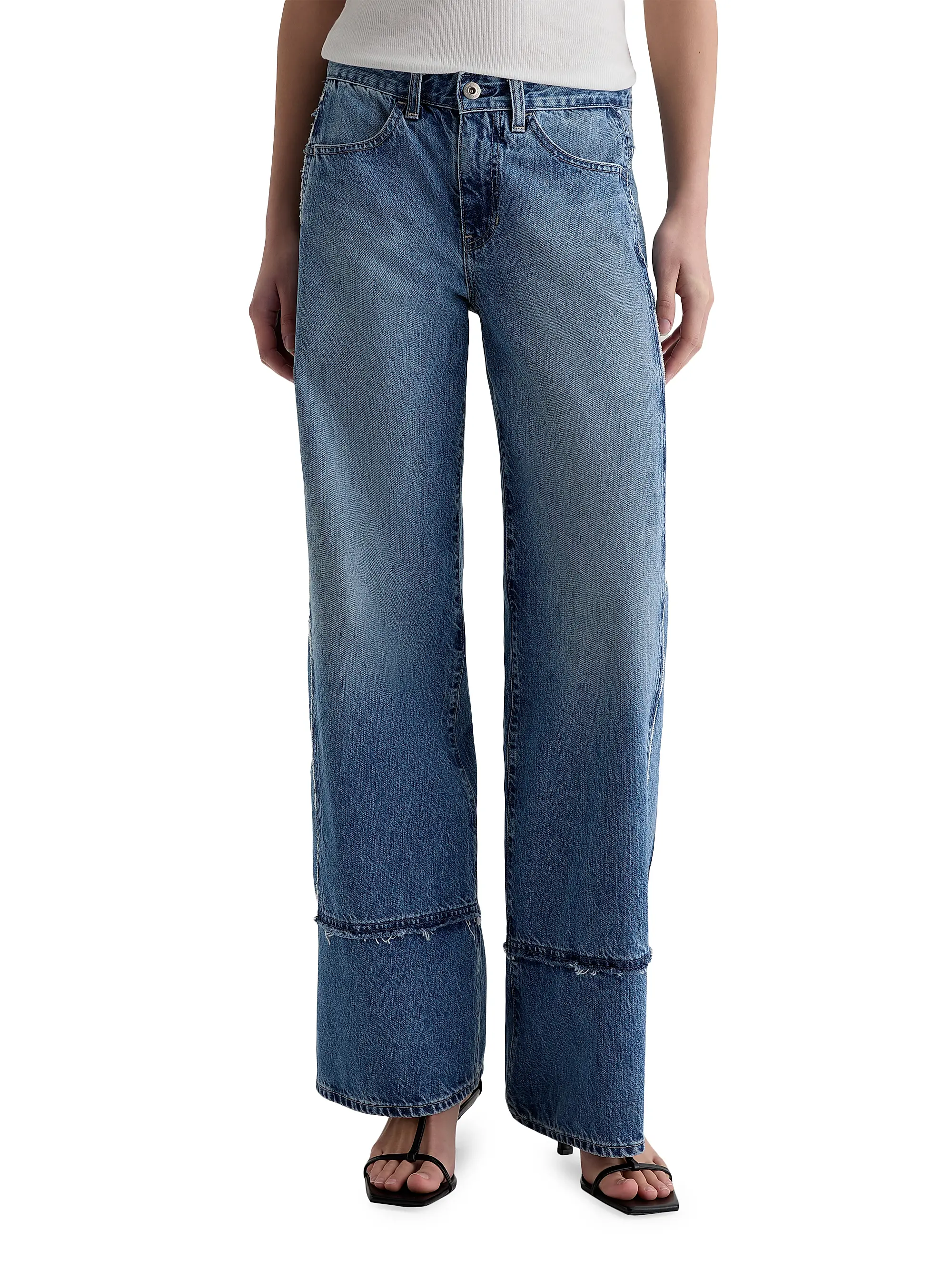 Adria Deconstructed Wide-Leg Jeans