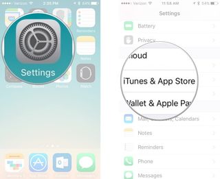 Opening the Settings app on iPhone