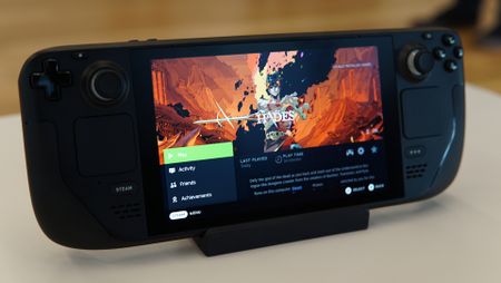Valve's Steam Deck with Hades ready to launch on screen