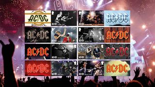 AC/DC collectors' sheet of 16 stamps