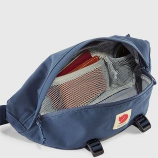 Crossbody blue nylon pouch bag