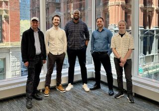 Left to Right: Constantine Vasilevsky, operations supervisor of Educational Media; Bradford Terry, manager of Educational Media; Oneil Morgan, AV technician supervisor; Lubomir Smilenov, IT project manager; Georgia King, AV support specialist