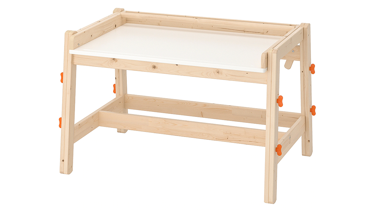 The Ikea Filsat Children's Desk is adjustible