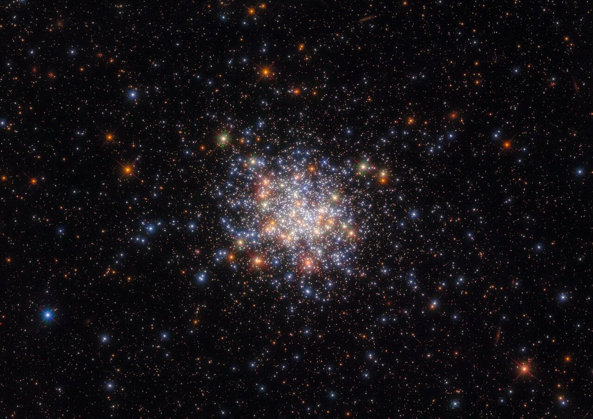 The Hubble Space Telescope captured this photo of NGC 1755, a small stellar cluster located in the constellation Dorado. 