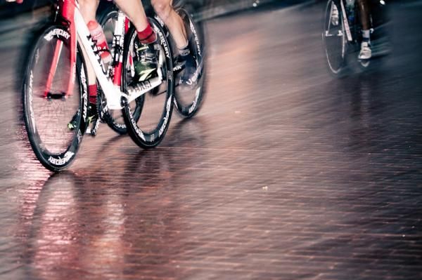The brick streets start to get slick when the storm rolls in.