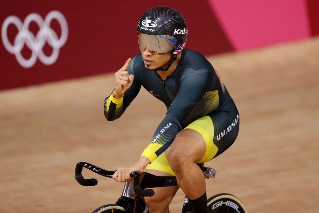 IZU JAPAN AUGUST 07 Mohd Azizulhasni Awang of Team Malaysia during the Mens Keirin first round heat 3 of the track cycling on day filthen of the Tokyo 2020 Olympic Games at Izu Velodrome on August 07 2021 in Izu Shizuoka Japan Photo by Tim de WaeleGetty Images